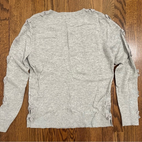 Ted Baker London Gray Sweater Bow Sleeves Cutout Lightweight Size 2 - Picture 10 of 10